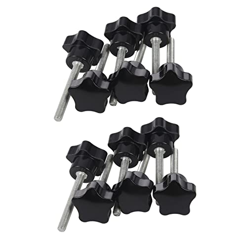 dissot 12 Stück M6 x 50 mm Verriegelung in Sternform, Kopf aus Kunststoff, Außengewinde, Knopfgriff von dissot
