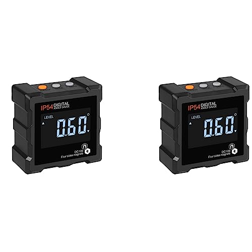 dissot 2 Stücke 4 x 90 Grad (0-360 Grad) Digitales Elektronisches Magnetisches Messgerät Hintergrundbeleuchtung Digital Level Box Messer Abschrägung Messgerät von dissot