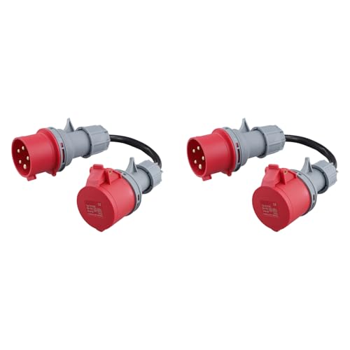 dissot 2 x 5-polige Stecker 32 A Stecker auf 16 A Adapter CEE Gen Ev Ladegerät Verlängerung Stecker 400 V von dissot