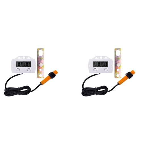 dissot 2 x Elektronischer Zähler mit digitaler Anzeige, 5 Ziffern, Näherungsschalter, Magnetsensor, industriell, Lochzähler, Induktionszähler B von dissot