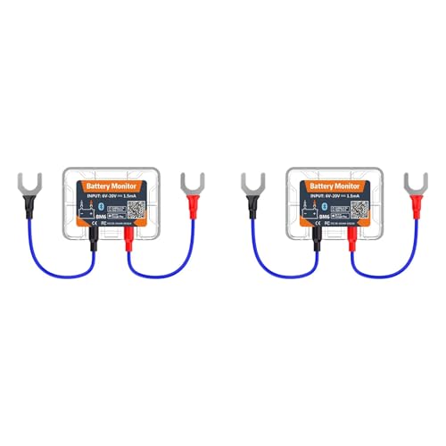 dissot 2 x kabelloser Batteriemonitor Bluetooth 12 V BM6 mit Statuskontrolle der Autobatterie, App-Überwachung, Batterietester von dissot