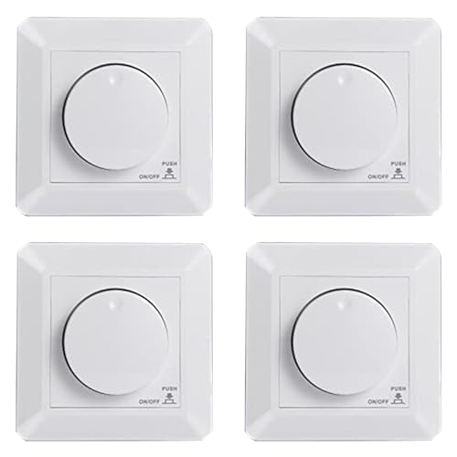 dissot 4X LED Dimmer Unterputz Dimmer für LED und Halogen Dimmer, 5-300W LED Dimmer Phasenregler von dissot