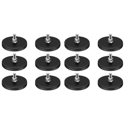 dissot Gummibeschichtete Magnete, Neodym-Magnetbasis 22 lb mit M6-Gewindemagnet mit Schrauben und Muttern, starke Magnete, die 12 Stück aufnehmen können dissot Gummibeschichtete Magnete, Neodym-Magnetbasis 22 lb mit M6-Gewindemagnet mit Schrauben und Muttern, starke Magnete, die 12 Stück aufnehmen können von dissot