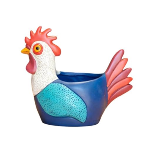 dissot Huhn Pflanzgefäß Hahn Blumentopf Harz Henne Pflanzgefäß Ornament für Innen und Außen Gärten Pflanze Blumentopf L von dissot