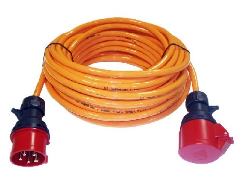 CEE Starkstromkabel 25m 400V / 32A CEE-Verlängerung Verlängerungskabel PUR H07BQ-F 5x4mm² IP44 von ETF