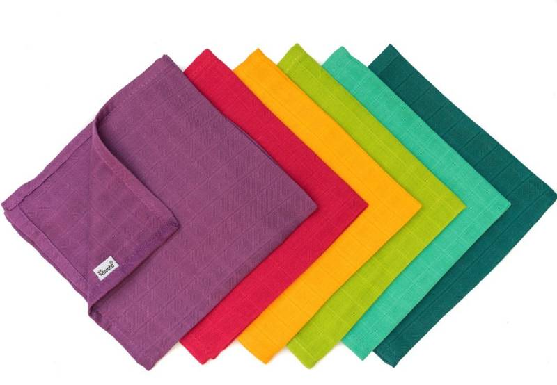 divata Spucktuch 6er Set MINI Mulltücher, 35x35 cm Bunt Klein farbig Baby Waschlappen, (6-tlg), Extra weich und in leuchtenden Farben, die Babys lieben von divata