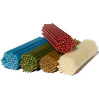 250 Stk Mehrfarbiger Set Von Bienenwachskerzen 5 Farben N80 Gelb, Grün, Rot, Blau, Weiss von diveevoshop