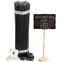 Schwarze Bienenwachskerzen Hochwertige Ritualkerzen 29, 5 cm Ø-8, 5 Mm I 150 Min Brenndauer N30 von diveevoshop