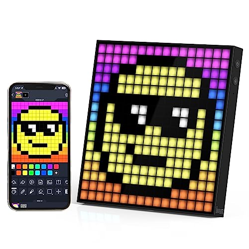 Divoom Pixoo-16 Pixel Art WiFi 16x16 LED Light Sign Digital Frame Dekoration Display, Smart Clock Lichter dekorativ mit APP-Steuerung für Gaming Zimmer Bar Schlafzimmer Haus Wand Schreibtisch von Divoom