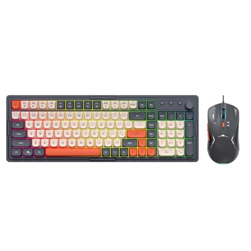 divuukyi Ergonomisches Kabeltastatur-Set mit geräuscharmer Taste, mehrere Systeme, Kompatibilität für Arbeit und Unterhaltung von divuukyi