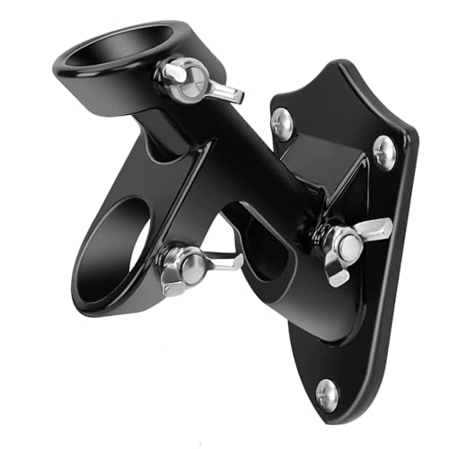 diwedaso Doppelmund Flaggenhalter für das, robuste Stange aus rostbeständigem, robustem Material und Winkeln sowie Outdoor Zubehör, Schwarz von diwedaso