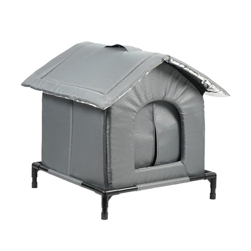 diwedaso Isolierter Katzenunterstand für draußen, Unterstand, höhenverstellbare, feuchtigkeitsbeständige Tür, dick für Katzennest, bis 33 x 33 cm, Grau diwedaso Isolierter Katzenunterstand für draußen, Unterstand, höhenverstellbare, feuchtigkeitsbeständige Tür, dick für Katzennest, bis 33 x 33 cm, Grau von diwedaso