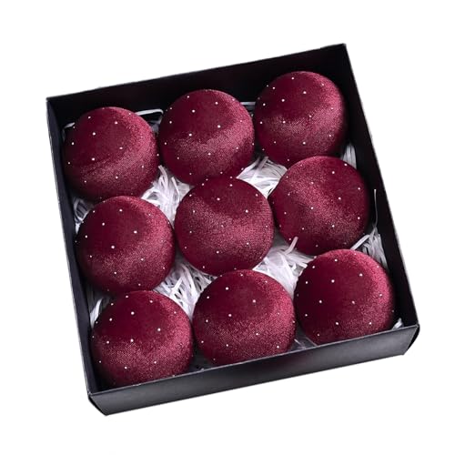 diwedaso Kunststoff Samt Ornament Set, für exquisite, beflockte, bruchsichere Deko Glühbirnen, Party Ornament, für Ornamentkugeln, weinrot diwedaso Kunststoff Samt Ornament Set, für exquisite, beflockte, bruchsichere Deko Glühbirnen, Party Ornament, für Ornamentkugeln, weinrot von diwedaso