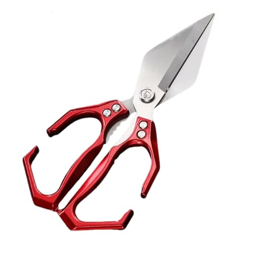 diwedaso Schwere multifunktionale arbeitssparende Schere Edelstahl Anti Rost Griff Komfortable und leicht zu reinigen Ente und, Rot von diwedaso