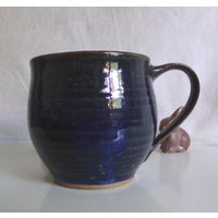 Blaue Keramik Tasse, 400Ml, Handarbeit von dixKeramikwerkstatt