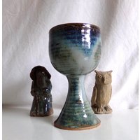 Mittelhoher Kelch Aus Keramik - Blau 200 Ml von dixKeramikwerkstatt