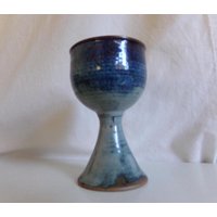 Mittelhoher Kelch Aus Keramik - Blau 200 Ml von dixKeramikwerkstatt