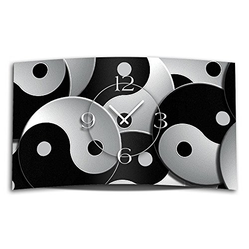 dixtime Motiv Yin Yang Designer Wanduhr modernes Wanduhren Design leise kein Ticken 3DS-0321 von dixtime