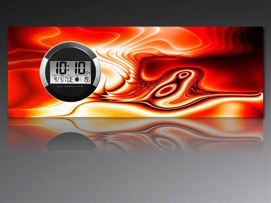 dixtime Wanduhr 6117 Dixtime Digital Designer Wanduhr, Moderne Wohnraumuhr 35x100cm (Einzigartige Digitaldruck-Optik aus 4mm Alu-Dibond) von dixtime