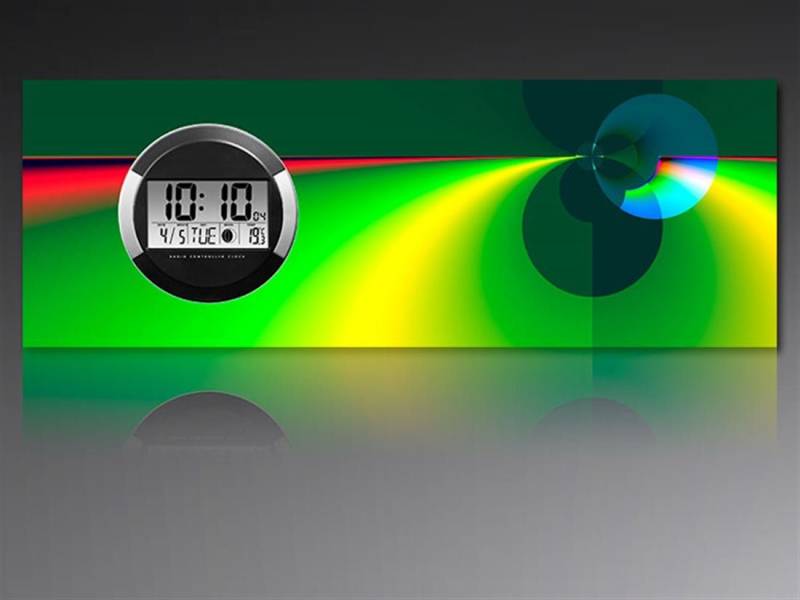 dixtime Wanduhr 6124 Dixtime Digital Designer Wanduhr, Moderne Wohnraumuhr 35x100cm (Einzigartige Digitaldruck-Optik aus 4mm Alu-Dibond) von dixtime