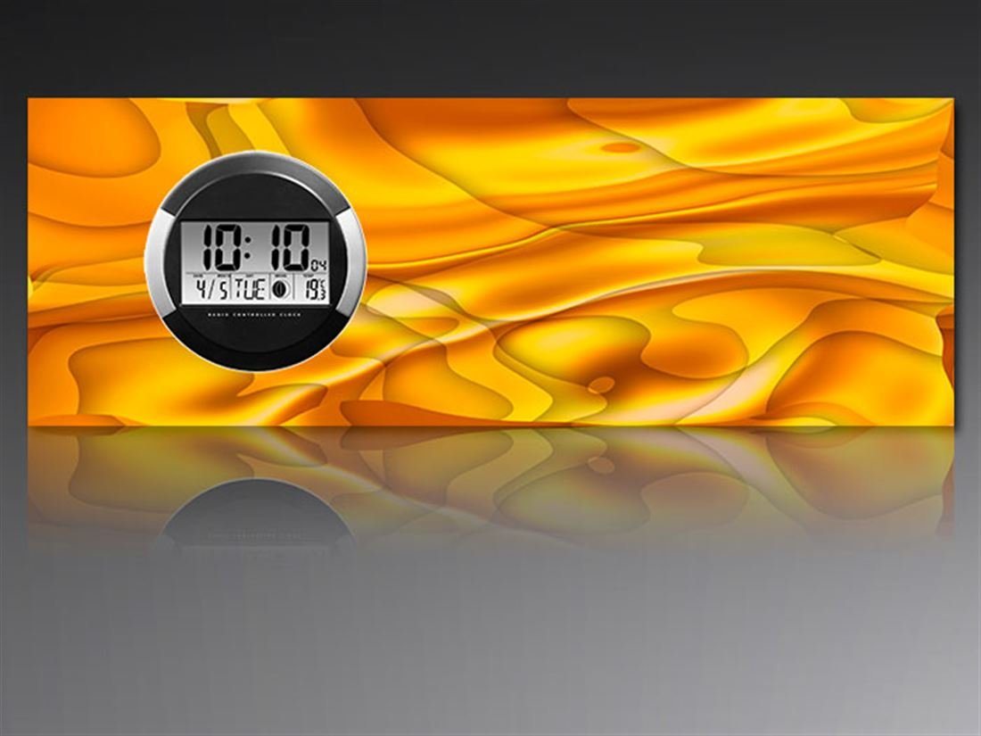 dixtime Wanduhr 6126 Dixtime Digital Designer Wanduhr, Moderne Wohnraumuhr 35x100cm (Einzigartige Digitaldruck-Optik aus 4mm Alu-Dibond) von dixtime