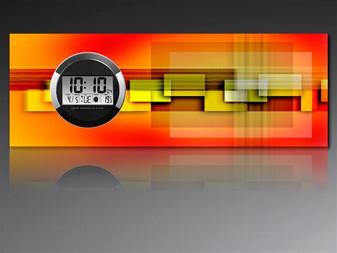 dixtime Wanduhr 6127 Dixtime Digital Designer Wanduhr, Moderne Wohnraumuhr 35x100cm (Einzigartige Digitaldruck-Optik aus 4mm Alu-Dibond) von dixtime