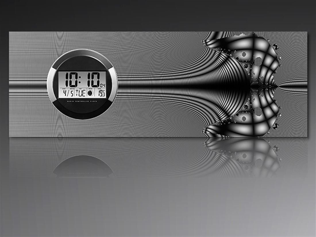 dixtime Wanduhr 6130 Dixtime Digital Designer Wanduhr, Moderne Wohnraumuhr 35x100cm (Einzigartige Digitaldruck-Optik aus 4mm Alu-Dibond) von dixtime