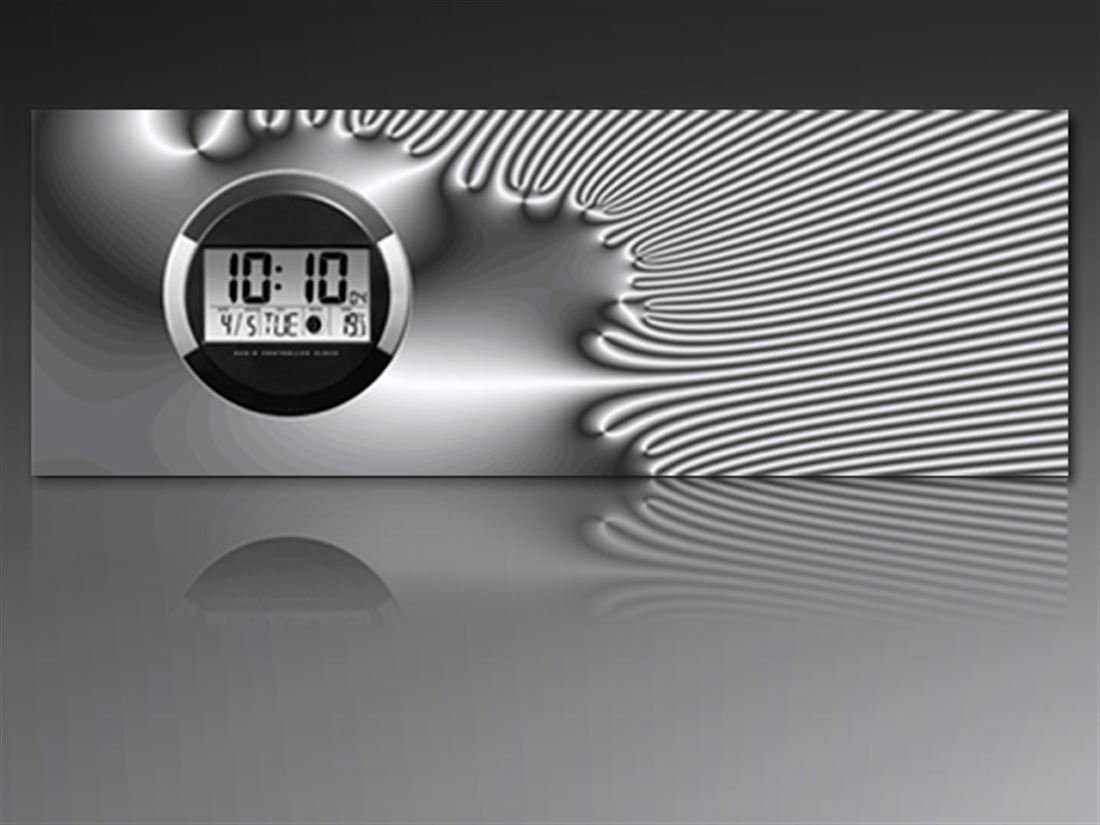 dixtime Wanduhr 6132 Dixtime Digital Designer Wanduhr, Moderne Wohnraumuhr 35x100cm (Einzigartige Digitaldruck-Optik aus 4mm Alu-Dibond) von dixtime