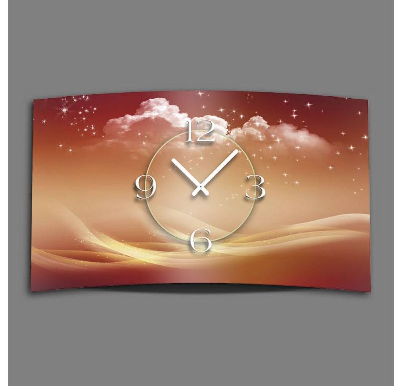 dixtime Wanduhr Abstrakt Sternenhimmel Designer Wanduhr (Einzigartige 3D-Optik aus 4mm Alu-Dibond) von dixtime