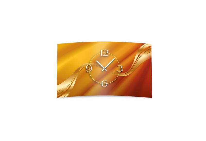 dixtime Wanduhr Abstrakt beige caramel Designer Wanduhr (Einzigartige 3D-Optik aus 4mm Alu-Dibond) von dixtime