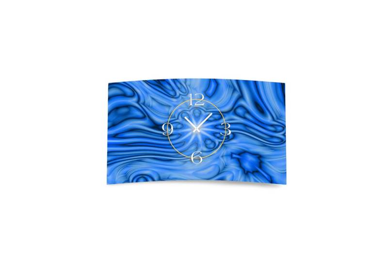 dixtime Wanduhr Abstrakt blau Designer Wanduhr (Einzigartige 3D-Optik aus 4mm Alu-Dibond) von dixtime