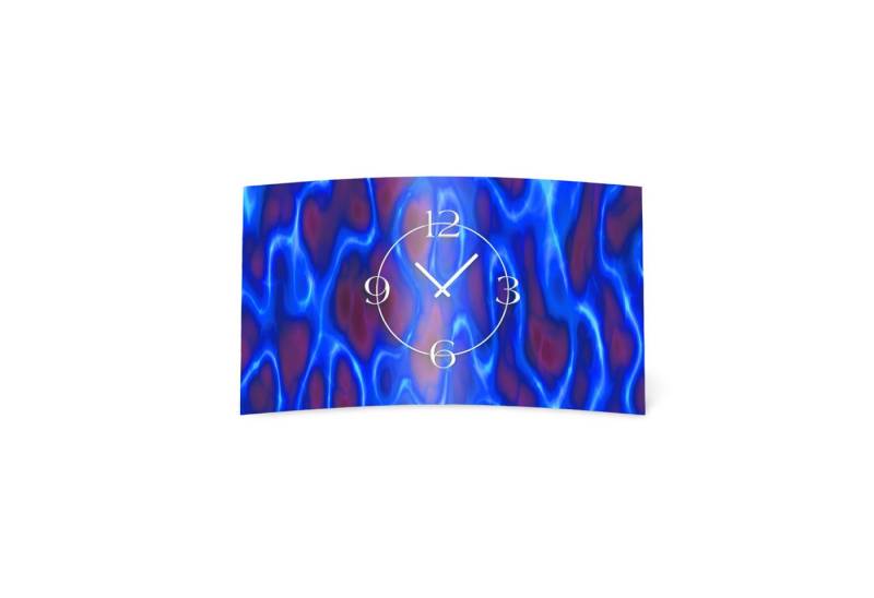 dixtime Wanduhr Abstrakt blau lila Designer Wanduhr (Einzigartige 3D-Optik aus 4mm Alu-Dibond) von dixtime