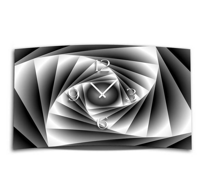 dixtime Wanduhr Abstrakt grau Designer Wanduhr (Einzigartige 3D-Optik aus 4mm Alu-Dibond) von dixtime