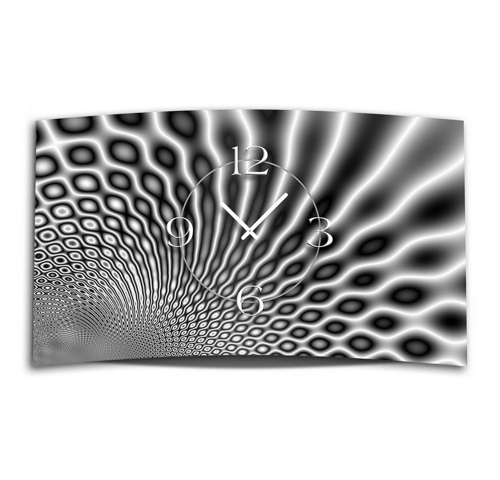 dixtime Wanduhr Abstrakt grau Designer Wanduhr modernes Wanduhren Design leise kein (Einzigartige 3D-Optik aus 4mm Alu-Dibond) von dixtime