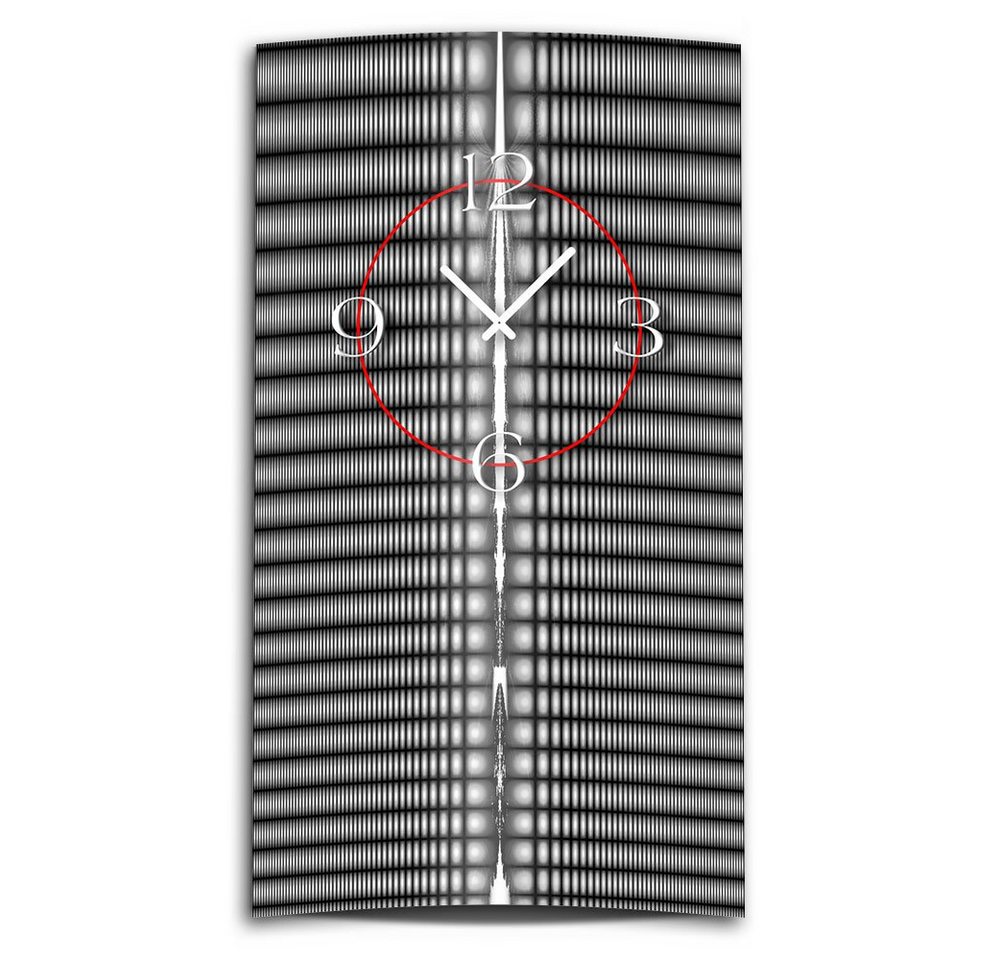 dixtime Wanduhr Abstrakt schwarz grau Designer Wanduhr modernes Wanduhren Design leise (Einzigartige 3D-Optik aus 4mm Alu-Dibond) von dixtime