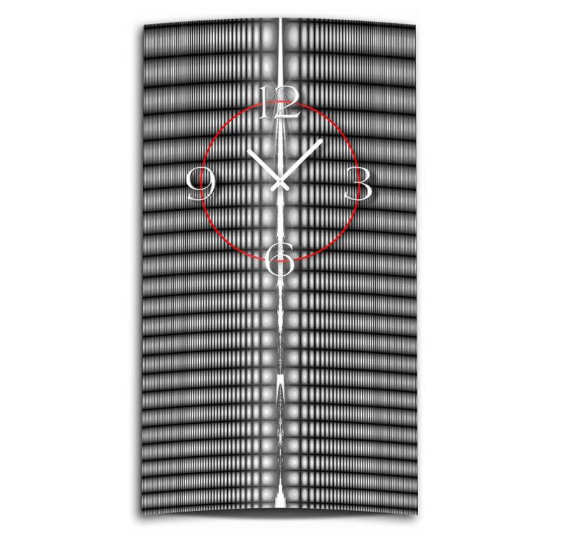 dixtime Wanduhr Abstrakt schwarz grau Designer Wanduhr (Einzigartige 3D-Optik aus 4mm Alu-Dibond) von dixtime