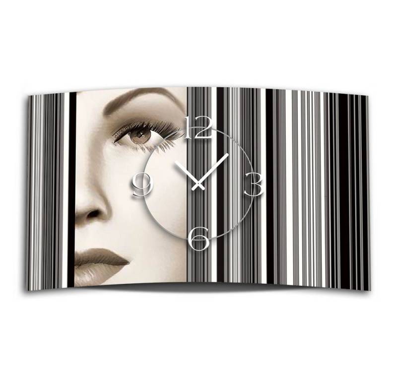 dixtime Wanduhr Digital Art Frau Designer Wanduhr (Einzigartige 3D-Optik aus 4mm Alu-Dibond) von dixtime