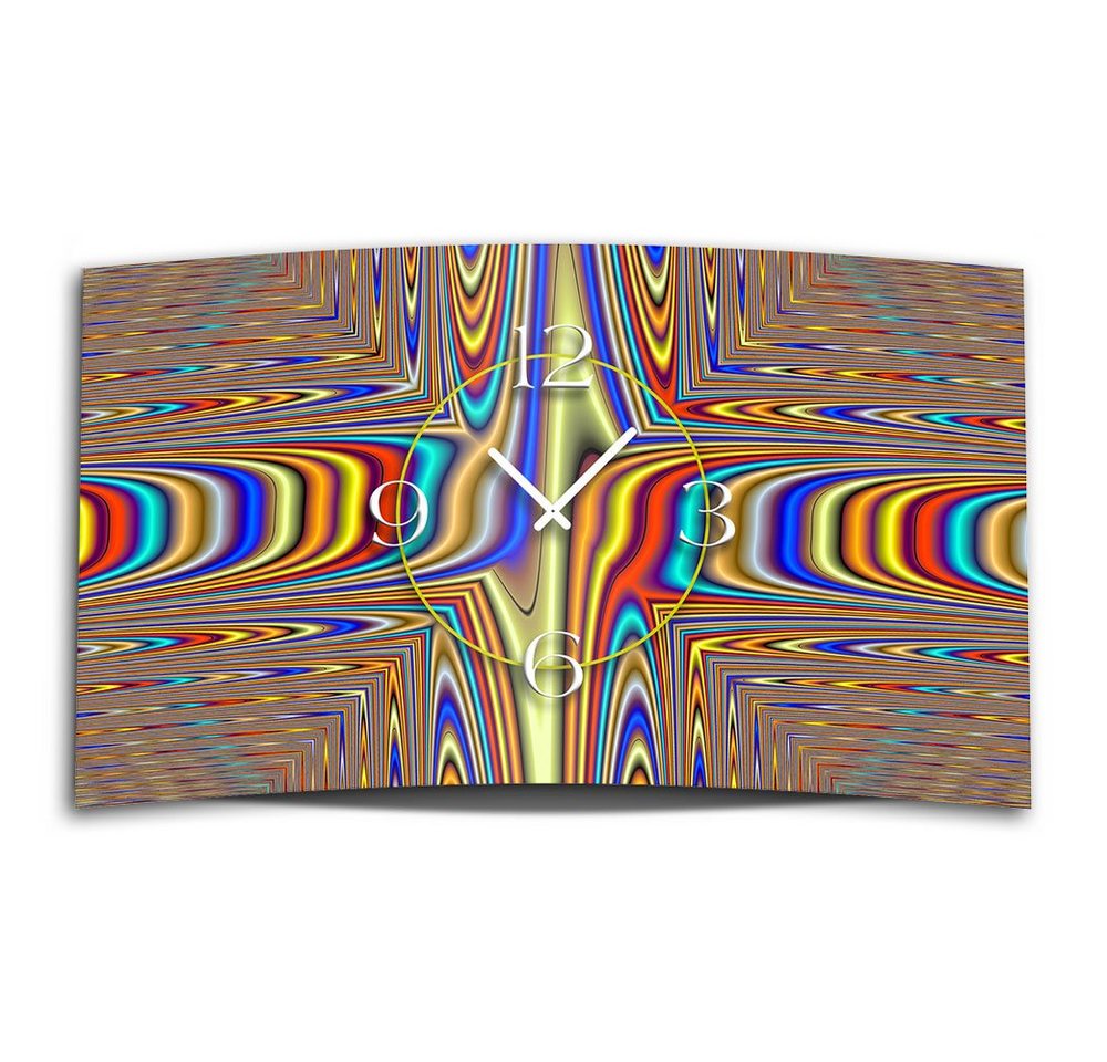 dixtime Wanduhr Digital Art Psychedelic Designer Wanduhr modernes Wanduhren Design (Einzigartige 3D-Optik aus 4mm Alu-Dibond) von dixtime