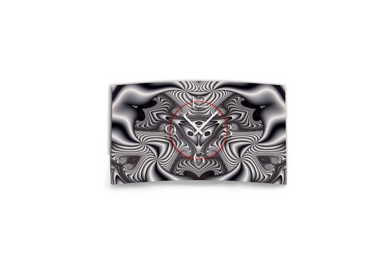 dixtime Wanduhr Digital Art sw Designer Wanduhr (Einzigartige 3D-Optik aus 4mm Alu-Dibond) von dixtime