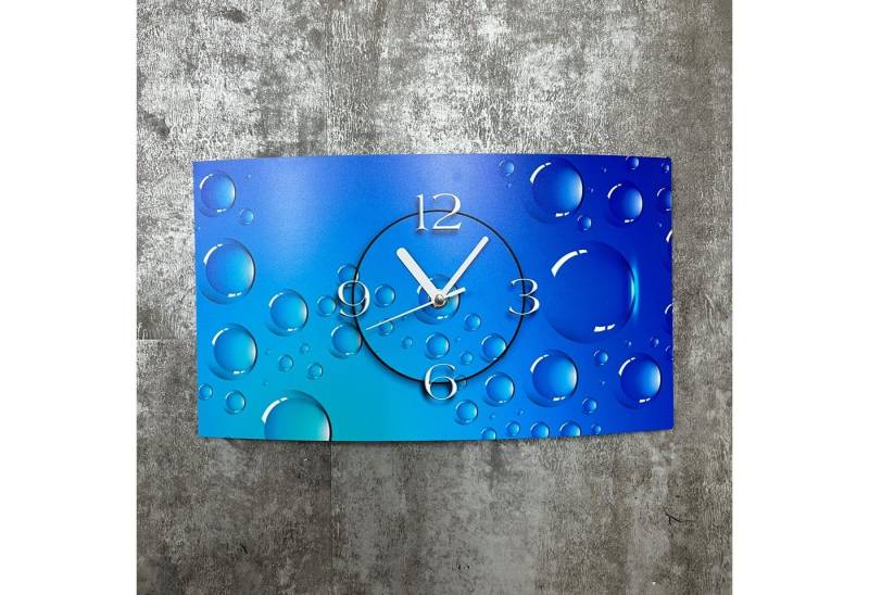 dixtime Wanduhr Digital Designer Art Bubbles Designer Wanduhr (Einzigartige 3D-Optik aus 4mm Alu-Dibond) von dixtime