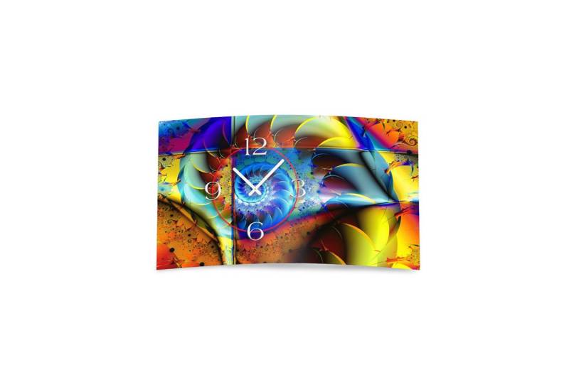 dixtime Wanduhr Digital Designer Art psychodelisch Schneckenhaus Designer Wanduhr (Einzigartige 3D-Optik aus 4mm Alu-Dibond) von dixtime