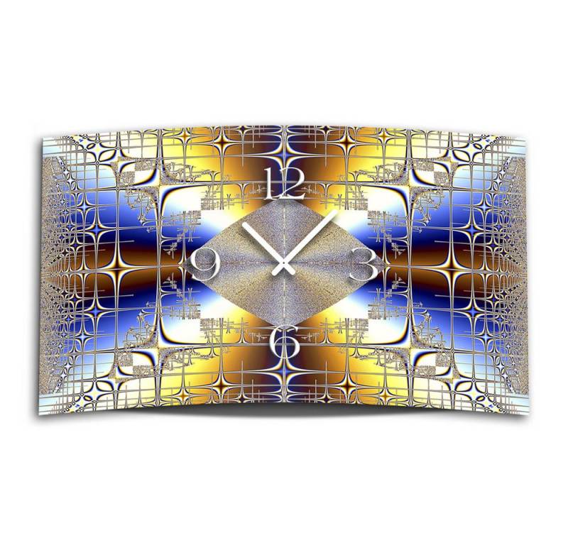 dixtime Wanduhr Digital Designer Art psycodelic Designer Wanduhr (Einzigartige 3D-Optik aus 4mm Alu-Dibond) von dixtime