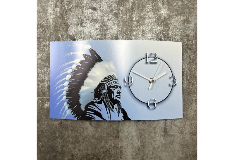 dixtime Wanduhr Digital Designer Wanduhr Wilder Westen abstrakt (Einzigartige 3D-Optik aus 4mm Alu-Dibond) von dixtime