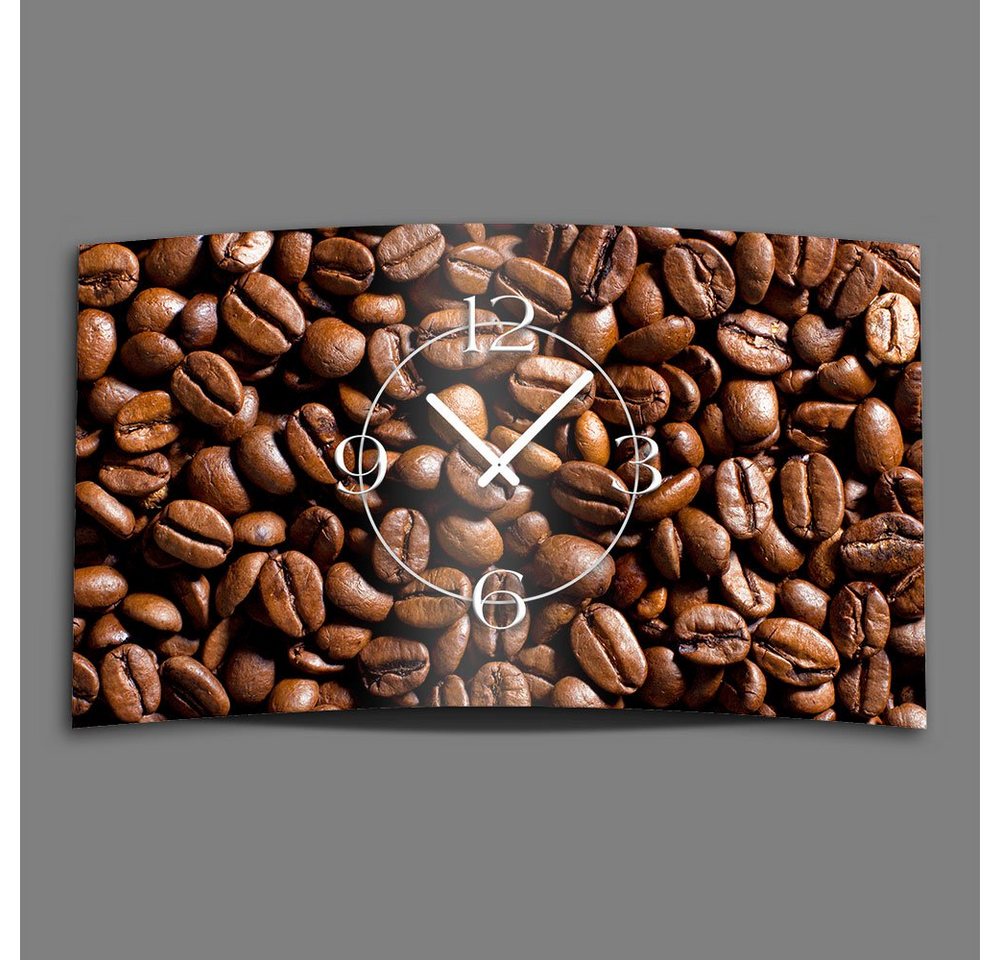 dixtime Wanduhr Kaffebohnen Designer Wanduhr modernes Wanduhren Design leise kein (Einzigartige 3D-Optik aus 4mm Alu-Dibond) von dixtime