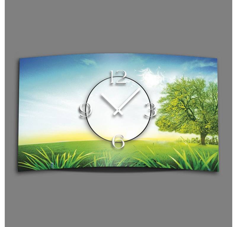dixtime Wanduhr Landschaft Designer Wanduhr (Einzigartige 3D-Optik aus 4mm Alu-Dibond) von dixtime