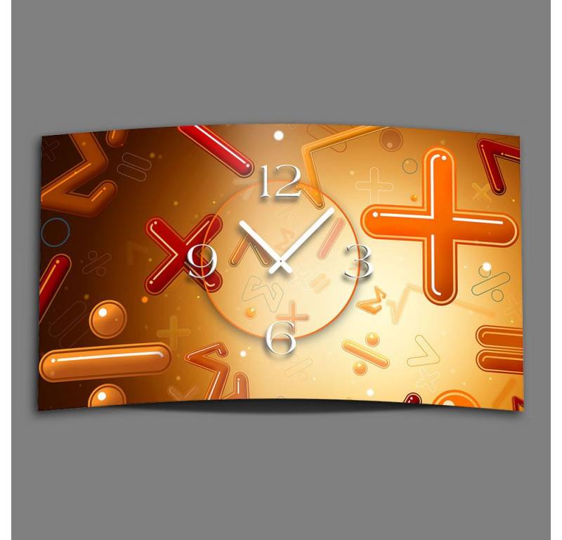dixtime Wanduhr Mathe Formel Designer Wanduhr (Einzigartige 3D-Optik aus 4mm Alu-Dibond) von dixtime
