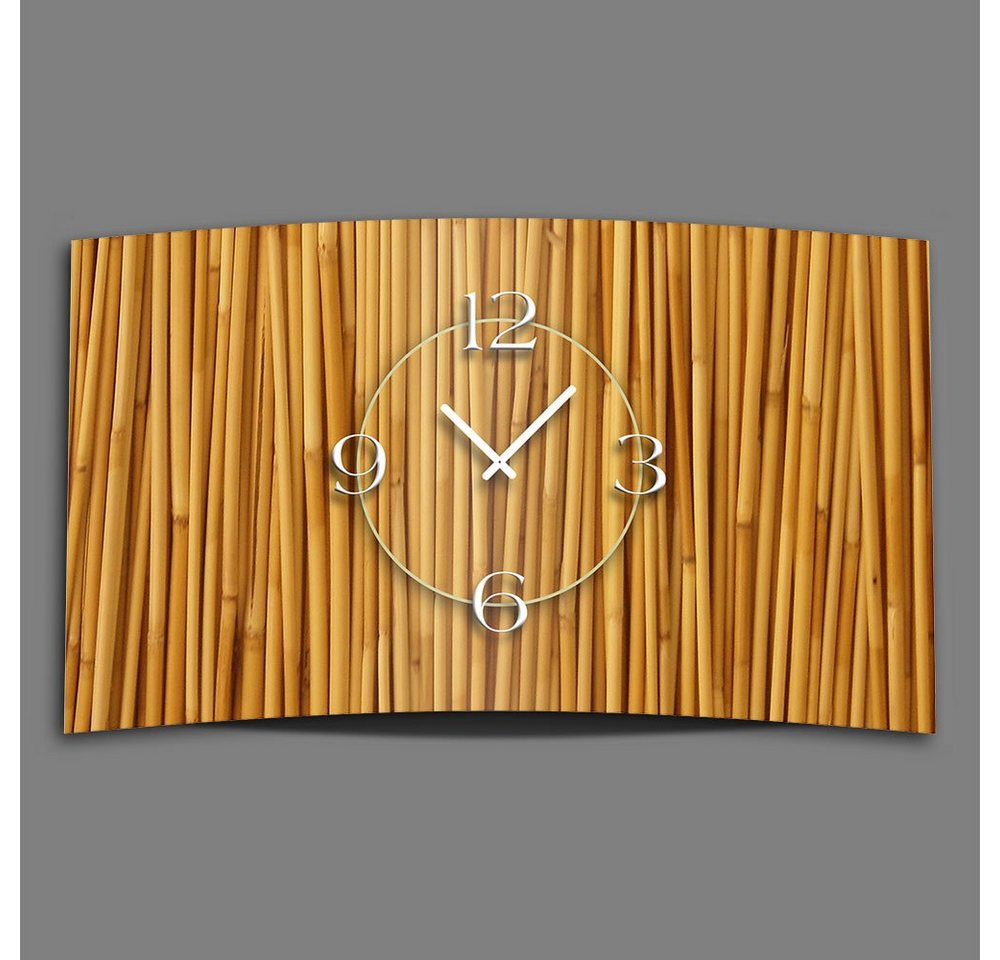 dixtime Wanduhr Motiv Bambus Natur Designer Wanduhr modernes Wanduhren Design leise (Einzigartige 3D-Optik aus 4mm Alu-Dibond) von dixtime
