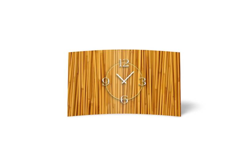 dixtime Wanduhr Motiv Bambus Natur Designer Wanduhr (Einzigartige 3D-Optik aus 4mm Alu-Dibond) von dixtime