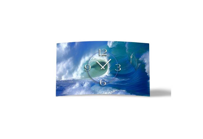 dixtime Wanduhr Motiv Welle Meer Designer Wanduhr (Einzigartige 3D-Optik aus 4mm Alu-Dibond) von dixtime