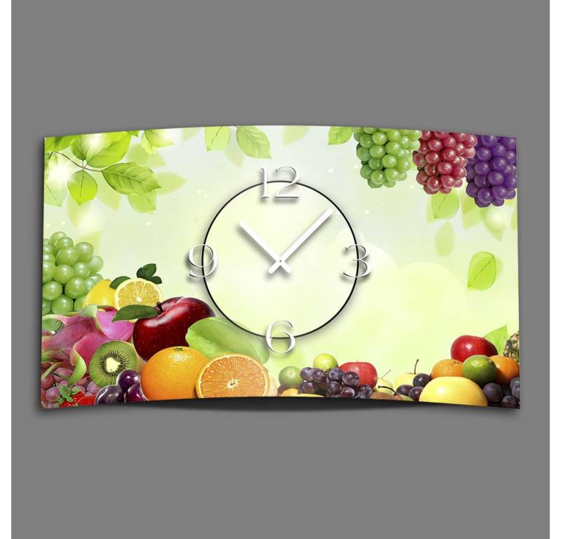 dixtime Wanduhr Obst Designer Wanduhr (Einzigartige 3D-Optik aus 4mm Alu-Dibond) von dixtime